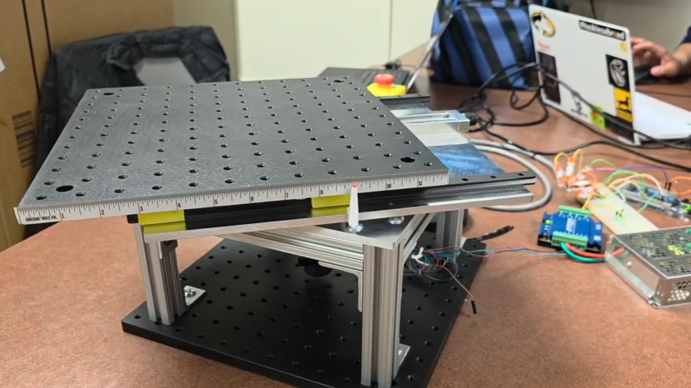 Assembled optical motion testbed in the laboratory