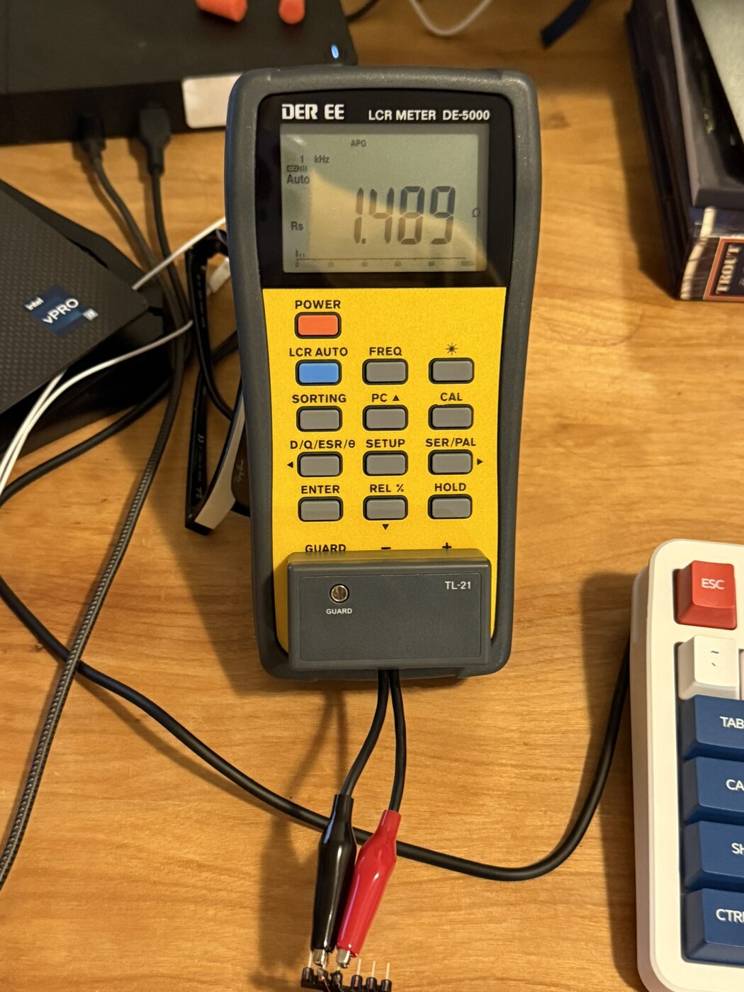 Meter photograph documenting resistance measurement of the 72-turn transformer winding